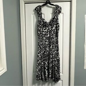 LAURA PLUS size 18 A-line midi cocktail dress wedding guest black and white